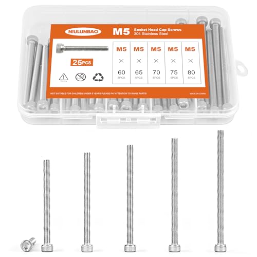 Vis à tête hexagonale M5 x 60 65 70 75 80 mm entièrement filetées en inox