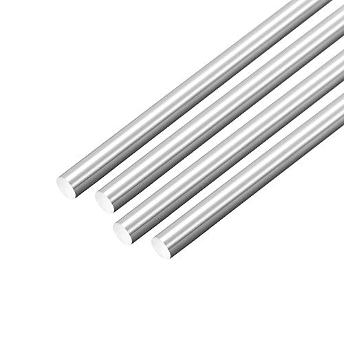 Tige acier inoxydable 304 cylindrique 5mm x 400mm lot de 4 barres rondes pour guidage linéaire
