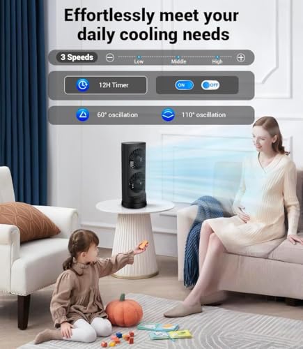 image for KopBeau Personal Tower Cooling Fans that Blow Cold Air, Standing Small