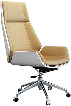 LIOONS Comfort Office Chair Office Chair Genuine Leather Computer Chair Comfortable Cushion Desk Chair Height Adjustable Managerial Chairs Executive Chairs Firm Seat Cushion