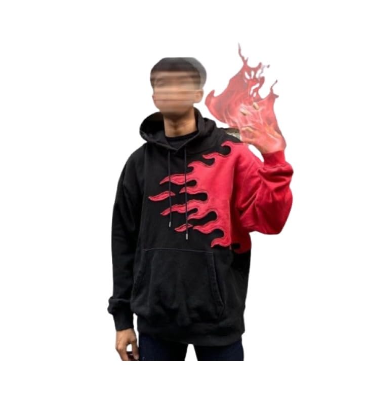 styleverse Men's Cotton Fire Flame Oversize Hoodie Trendy and Comfortable-picture-38
