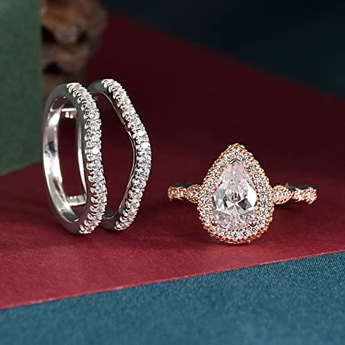 Image of Newshe Jewellery Wedding Rings for Women Bridal Sets Engagement Ring