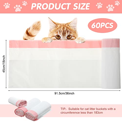 Thenshop 60 unidades de forros de caixa de areia jumbo forros de bandeja de gato com cordão suprimen