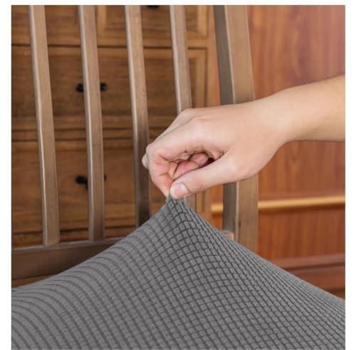 Funda de cojín cuadrado elástica con textura a cuadros PBTMCD 2pcs 5