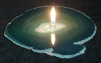 Agate Rock Oil Candle - Green/Teal