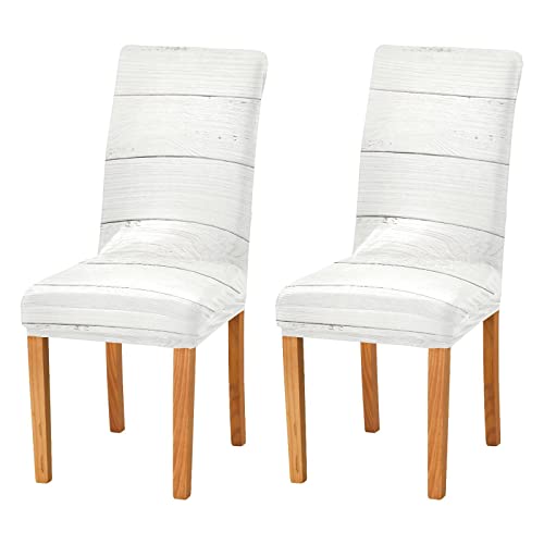 Kigai Chair Covers For Dining Room, White Wood Texture Chair Slipcovers Removable Washable Chair Covers Protector Perfect For Home/Restaurant/Hotel Ceremony #TOP9