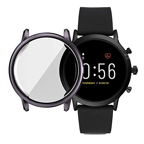 TenCloud - Custodia protettiva compatibile con Fossil Gen 5 Carlyle HR Custodia protettiva in TPU per smartwatch Fossil Gen 5 Carlyle HR (grigio)