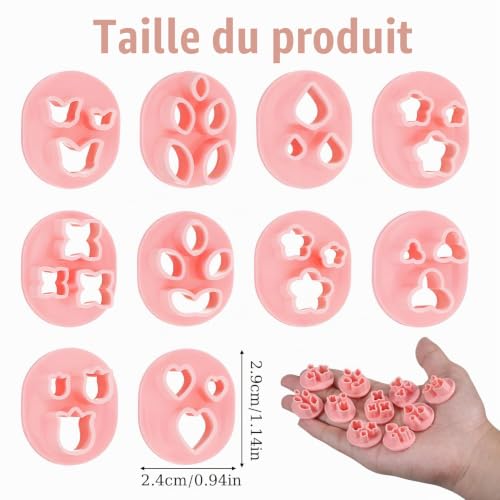 Lot de 10 emporte-pièces en argile polymère pour boucles d'oreilles, mini emporte-pièces en argile polymère pour boucles d'oreilles, fabrication de bijoux, bricolage – vue 2