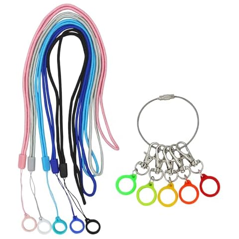 MEYAGO 10PCS Pen Clips, Silicone Pen lighter accessory Rings Pen Holder Badge Reel Clips, Pen Converter with 5 Lobster Clasp with 5 rope lanyards (Pen not Included) Cover