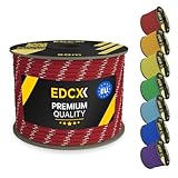 EdcX 4 mm Nylon Paracord 550 50 m (165 Fuß) – Typ III, 100% Nylonseil, 7-strängiges Seil, 4 mm Nylonseil in Volltonfarben (Reflective Red, 50 m)