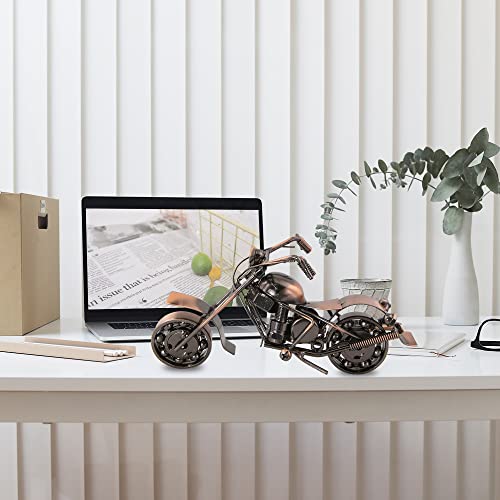 Winterworm Retro Motorcycle Model Statues Iron Art Metal Ornament Motorbike Motorcycle Figurine for Father's Day Birthday Dad Man Boyfriend Gift Office Home Desk Club Bar Decoration (Bronze) by Winterworm - Image 6