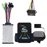 Wzxksoac Pantalla LCD NFC para Bicicleta Eléctrica, Patinete Eléctrico, Velocímetro A Color NFC, Controlador UART de 24 V/36 V/48 V/60 V+36 V/48 V, 350 W, SM6PIN