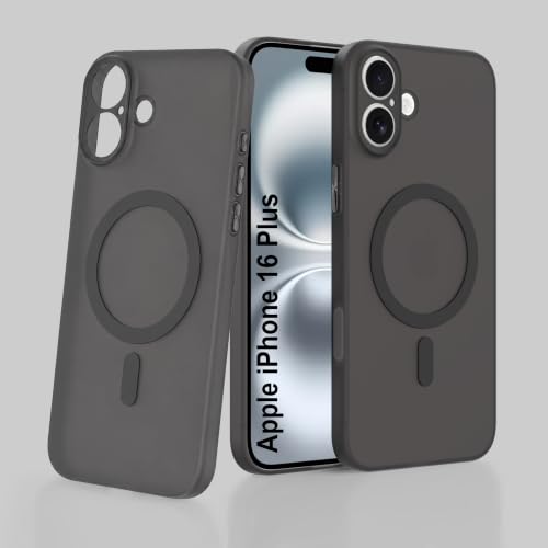 Image of ZAP CASE Paper Thin Case for iPhone 16 Plus | Ultra-Slim 0.5 mm Back Cover | Metal Buttons | Lightweight | Matte Finish | Anti-Fingerprint | Scratch Resistant | Camera Protection | Magsafe | Black