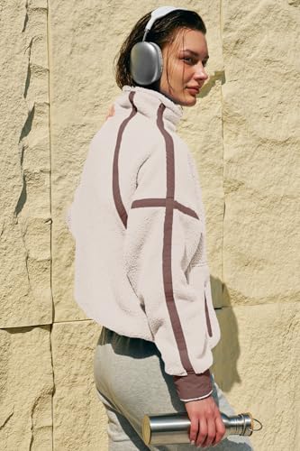 Panadila Womens Half Zip Fleece Pullover Sherpa Jacket - Image 5
