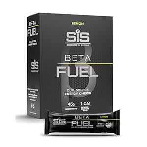 Science in Sport Beta Fuel Dual Source Energy Chews, Energy Bars, Lemon Flavour, 45g of Carbs, 60g Bar (6 Pack)
