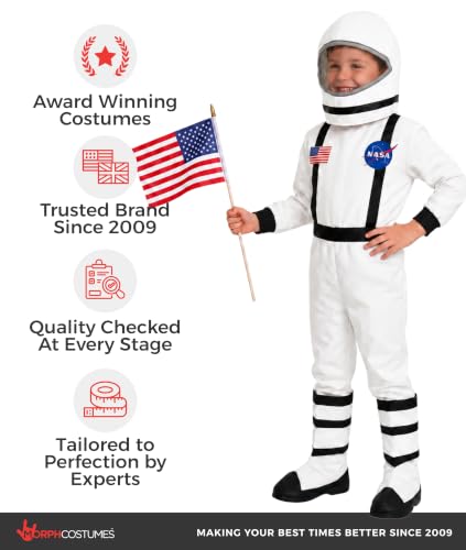 Disfraz de astronauta para niños con casco miniatura 5
