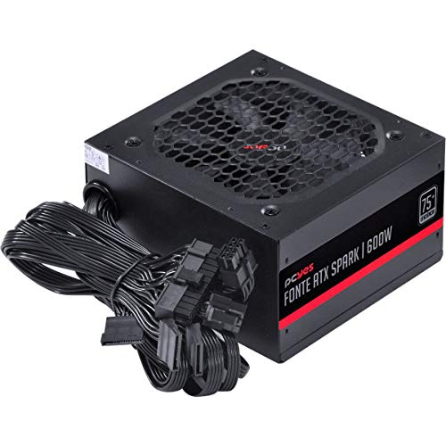 FONTE ATX SPARK 75+ 600W - PFC ATIVO - CABOS FLAT - PXSP600WPT, PCYES, 31822