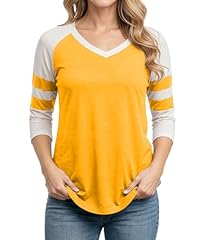 Raglan 3/4 Sleeves - Yellow and White Panel