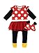 Disney Pijama Conjunto de Pijama Entera y Gorro para Niñas Bebés Minnie Mouse Rojo 9-12 Meses