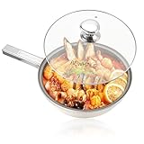 AEWHALE Hot Pot Electric,5L Multifunctional Electric Pot for Cooking,1600W Non-Stick Frying Pans for Steak, Egg, Ramen, Soup with Temperature...