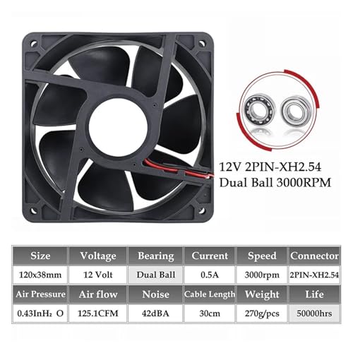 Ventilateur 12V 120mm de refroidissement pour boîtier PC et châssis industriel - 3