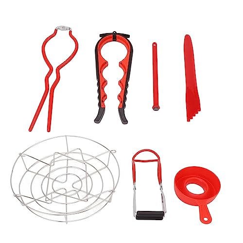 NDNCZDHC 7PCS Funnel with Can Opener Lid Opener Pliers Lifter Stainless Steel Canning Tools Set for Beginners