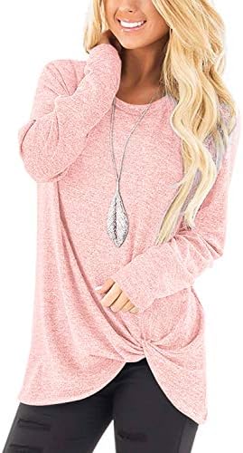 SAMPEEL Women’s Tunic Tops for Leggings Casual Twist Knot Long Sleeve Tops Blouse