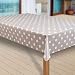 Produktbild laro Wachstuch-Tischdecke Abwaschbar Garten-Tischdecke Wachstischdecke PVC Plastik-Tischdecken Eckig Meterware Wasserabweisend Abwischbar |43|, Muster:Punkte beige-grau, Größe:80x80 cm