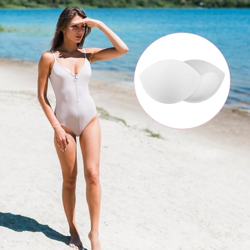 2 Pairs Women\'s Push Up Bra Pads Inserts Breast Enhancers,11.5 * 8.5cm, Bra Cups Insert or Sew In, Breast Enhancer Cups Fits A Cup, White(S)
