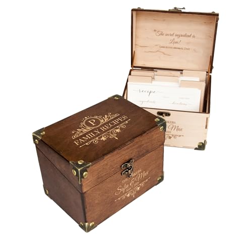 WoodPresentStudio Personalized Wedding Recipe Box