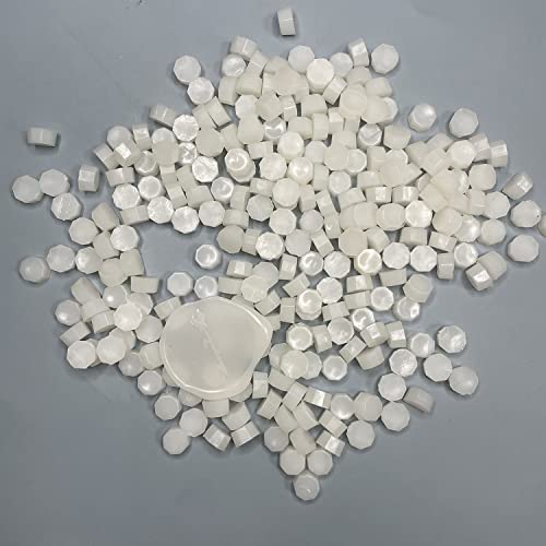 YOKIOU 220 Stück Siegelwachs Perlen Halbtransparent Siegel Perlen Set Wachs Siegel Stempel Umschlägen für Basteln von Briefmarken Geschenkverpackung (transparent white)
