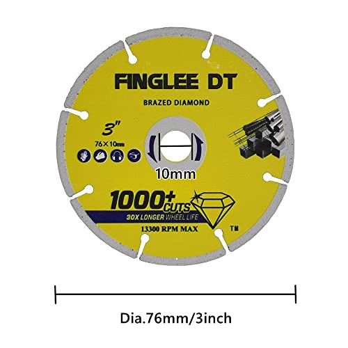 Finglee Dt Super Thin Diamond Metal Saw Blades,Brazed Multipurpose Cutting Blade For Metal Stainless,Steel(3Pcs 3Inch) #TOP2