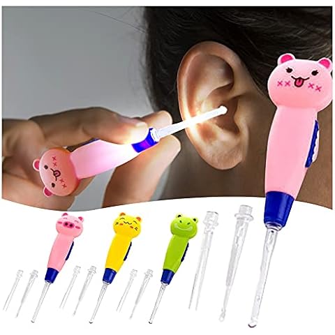 Adult Children Children Use Replaceable Head Lighting Earplugs Earwax Cleaning Kit (C, One Size) Cover