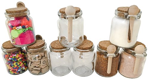 1Ct. Premium 8Oz Reusable Chefs Glass Spice / Salt Jar With Wooden Spoon #TOP4