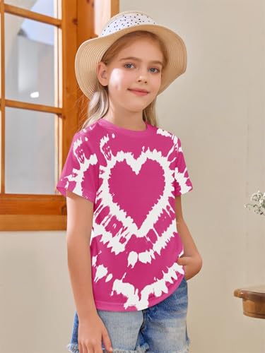 Image of Girls Short Sleeve T Shirts Kids Summer Tops Crewneck Tees 5-14 Years