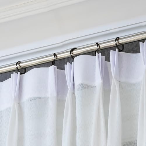 Hotop 30 Pcs Metal Drapery Curtain Rings 0.98/1.26/1.65 inch Interior Diameter and 30 Pcs Hanging Curtain Drapery Pin Hooks for Window Door Shower(Black,42 mm) by Hotop - Image 6