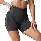 FASLOLSDP Damen Honeycomb Leggings Shorts Sport Kurze Damen-Shorts, Baumwolle, hoch, elastisch, tailliert, plissiert, süße Shorts, Strand, fließende, lässige Shorts Sommer Klamotten Damen Kurz