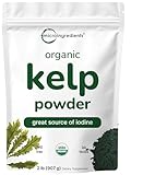Sustainably U.S Grown Organic Kelp Powder. 1 Pound Powerful Cellulite Treatment - Fresh Norwegian Ascophyllum Nodosum - Perfect For Body Wraps, Scrubs & Facials. Non-GMO and Vegan Friendly (1 Pound)