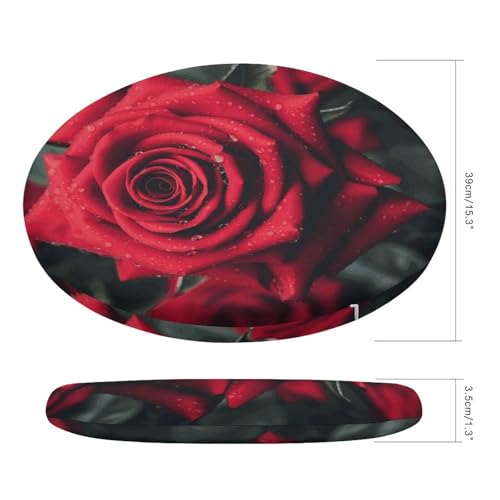Coussin de chaise rond en mousse de qualité supérieure rose rouge - 3
