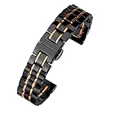 konsoo Cinturino in ceramica per orologio Omega Steel Watch Band uomo donna bracciale per Daniel Wellington, Nero 3, 19mm