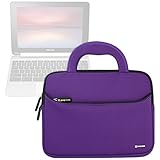 Evecase ASUS Chromebook Flip C100PA 10.1 Inch Touch Chromebook Sleeve Case, Neoprene Slim Briefcase w/ Handle & Accessory Pocket / Ultra Portable Carrying Case Portfolio Pouch Cover – Purple