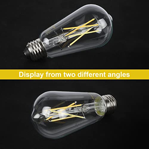 Ascher Dimmable Vintage Led Edison Bulbs 60 Watt Equivalent, Eye Protection Led Bulb With 95+ Cri, Daylight White 4000K, St58 Antique Led Filament Bulbs, E26 Medium Base, Pack Of 4 #TOP6
