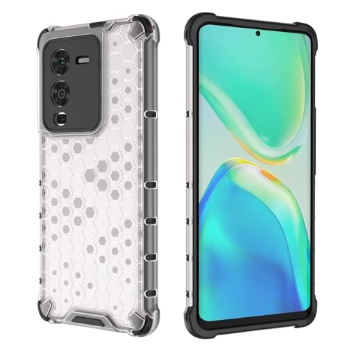 Image of Lustree TPU Honey Comb Armor Shock Proof Back Cover for for VIVO V25 PRO (Transparent)