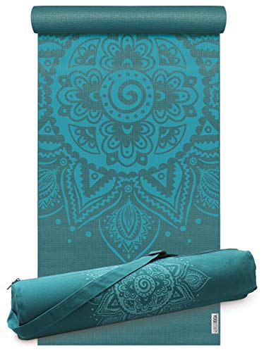 Yogistar Yoga-Set Starter Edition - Spiral Mandala (Yogamatte + Yogatasche) Grau