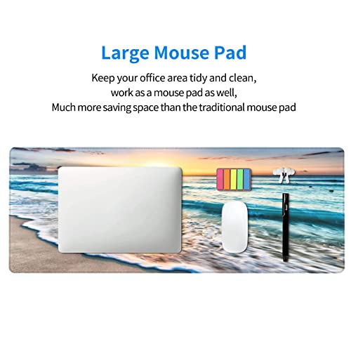 Large Mouse Pad Gaming Mousepad Xl Sunrise Beach Wave Desk Mat Mouse Pad Long 31.5X11.8 In Extended Big Mouse Pad Waterproof Desk Pad With Non-Slip Base And Stitched Edges Computer Keyboard Mouse Mat #TOP6