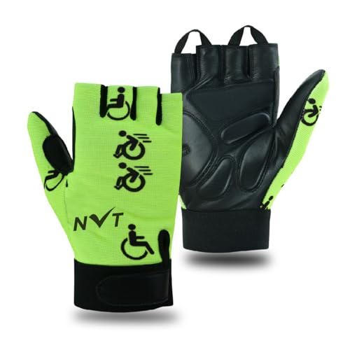 NVT Real Leather Palm Wheelchair Gloves