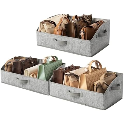 GRANNY SAYS Closet Organizers and Storage, Trapezoid Storage Bins, Gray, Dog Toy Bin, Storage Baskets for Shelves, Fabric Storage Bins with Handles, Clothing Organizer, Gray, 3-Pack Cover