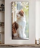 Fenster Diamond Painting XXL 180x90cm Diamant Painting Bilder Katze Basteln Mädchen 10 Jahre,5D Diamant Malerei Erwachsene Crystal Art Mosaik Bastelset für Home Wall Decor,Geschenke für Frauen 0R-758