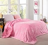 Heavy Cozy Fleece Plush Blanket King Size, Korean Mink Blanket - Silky Soft and Warm, 2 Ply Reversible Raschel Bed Blanket, Powerful Pink