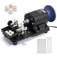 BAOSHISHAN 320W Pearl Drilling Machine With Polishing Function, Coral Driller Amber Holing Machine, Large Plastic Pallets Full Set Speed Adjustable 110V with Sandpaper & Wool Disc